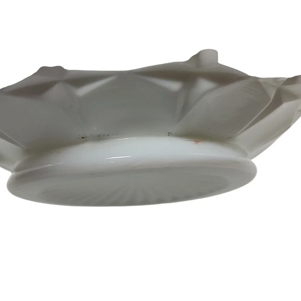 Vintage Milk Glass Basket With Handle Indiana Glass Constellation Pattern‎ SEE